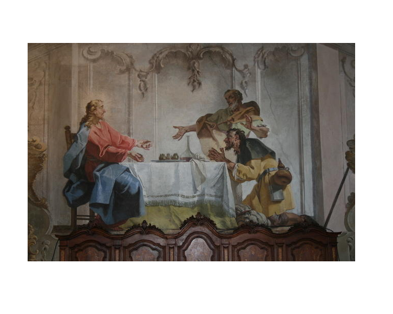Santuario di Vicoforte – Mondovì (CN) – Cena in Emmaus di Mattia Bortoloni, 1746