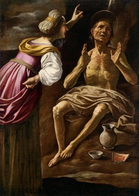 Rutilio Manetti (Siena 1571–1639)  Giobbe e sua moglie, 